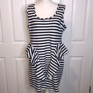 ☀️Plus Roommates ruffle peplum striped dress